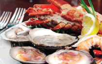 Crab and oysters